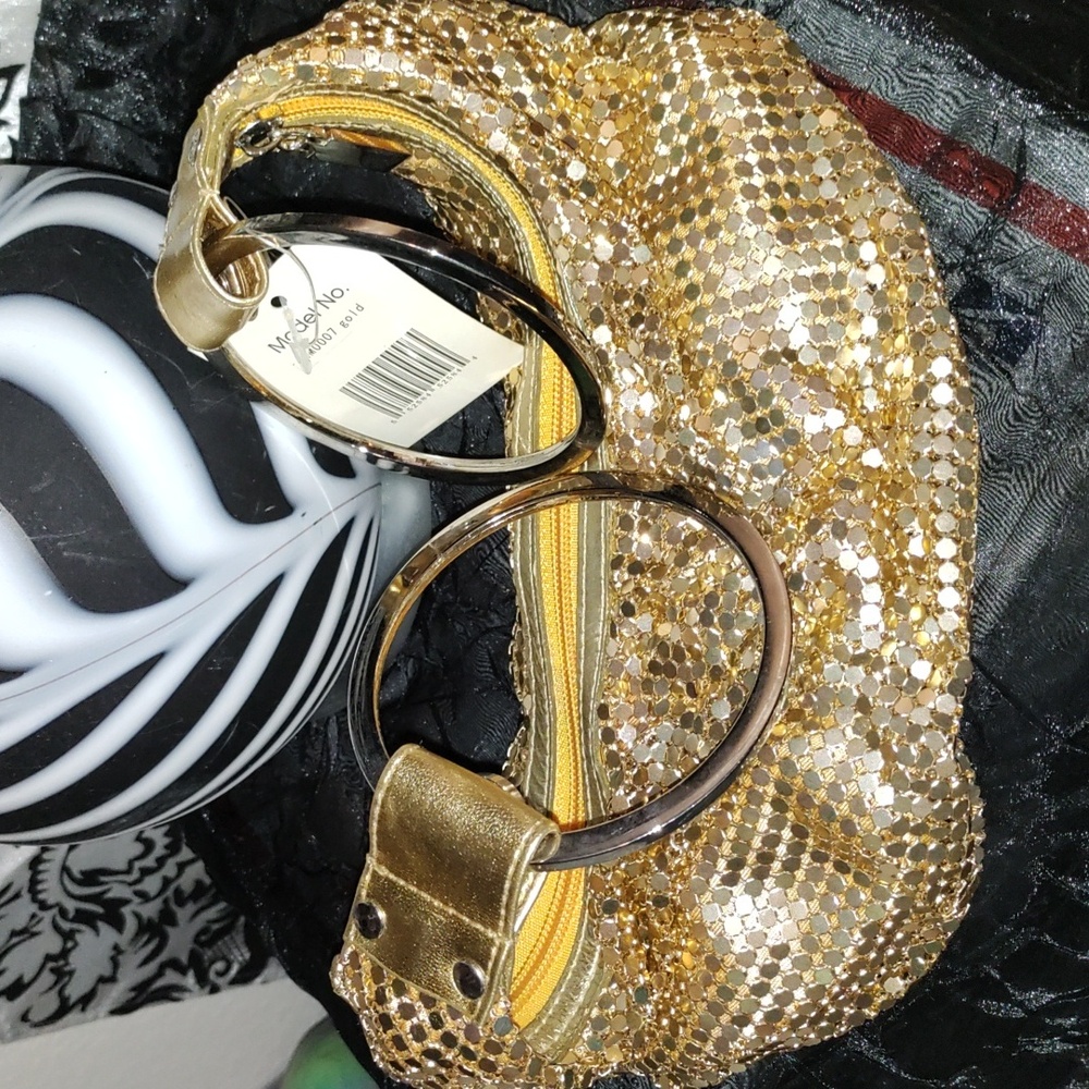Gold sequin purse